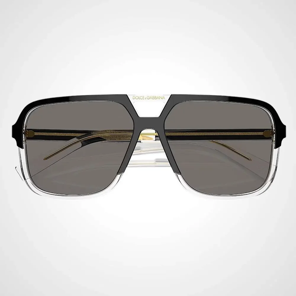 New Dolce&Gabbana Sunglasses Polarized Aviator Navigator Black & Transparent Men